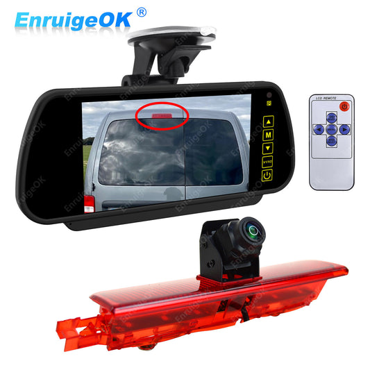 Brake Light Reversing Camera for VW Caddy 2003-2015 & 7" Monitor Windscreen Cup0