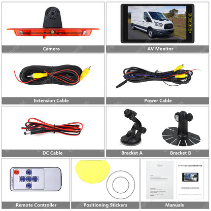 Ford Transit 350 MK8 Rear Brake Light Reversing Camera & 9" Mirror Monitor20