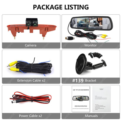 Dual Reversing Camera For Citroen Berlingo Peugeot Partner Mk2 Mk3 6.86" Monitor17