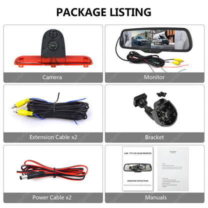 For Peugeot Boxer Fiat Ducato Brake Light Reversing Camera + 6.86" Split Screen2