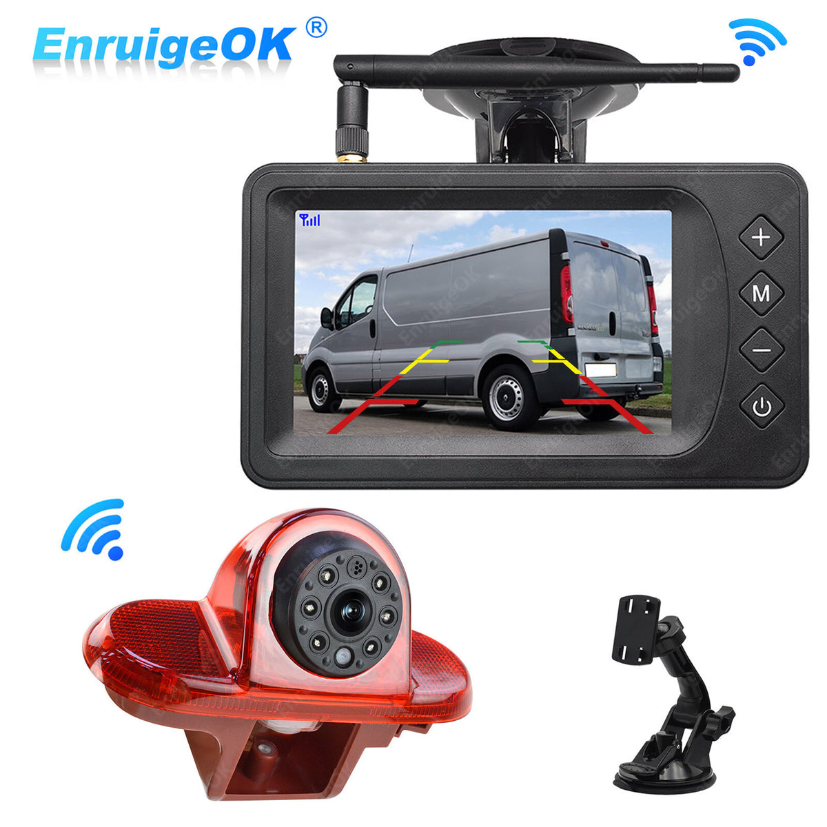 Wireless 5" Monitor & Rear Brake Light Camera For Vauxhall Vivaro Renault Trafic0