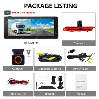 6.86" Split-Screen DVR Monitor & Brake Light Reversing Camera For VW Caddy MK322