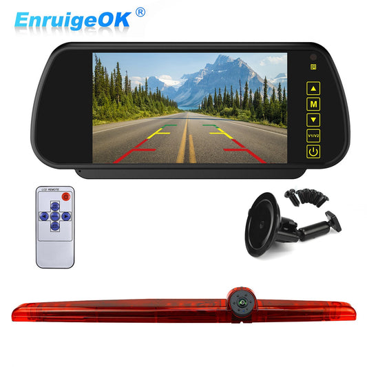 Surface Mounted 3rd Brake Light Backup Camera NEW universal & 7" Mirror Monitor0