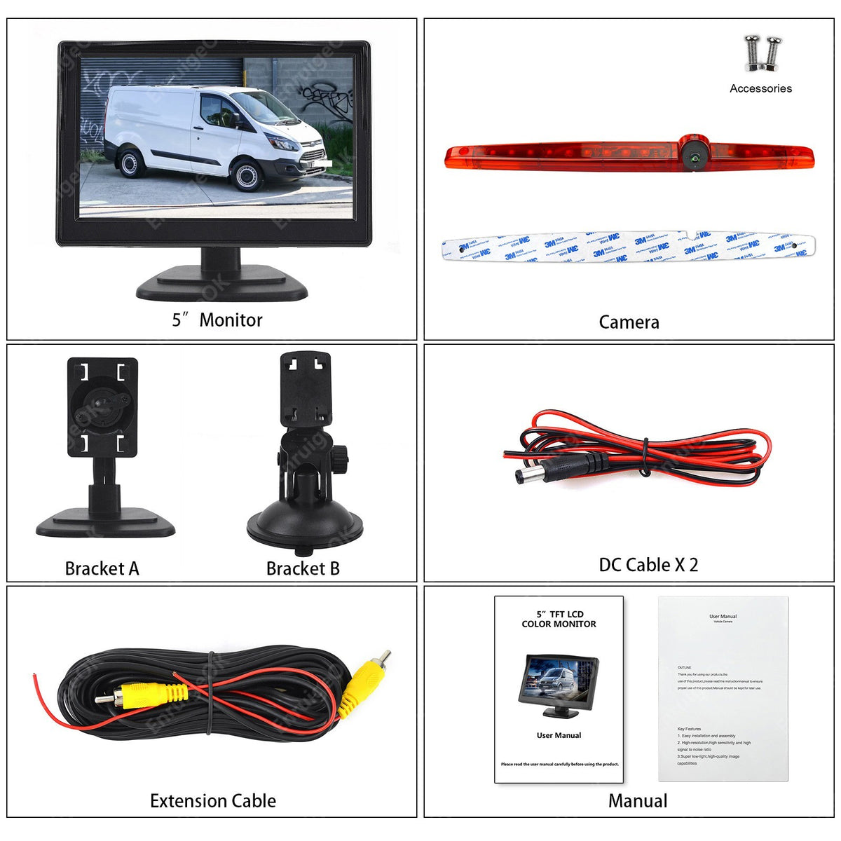 Universal High Level Brake Light Reversing Camera Kit for Coachmen Motorhome Van16