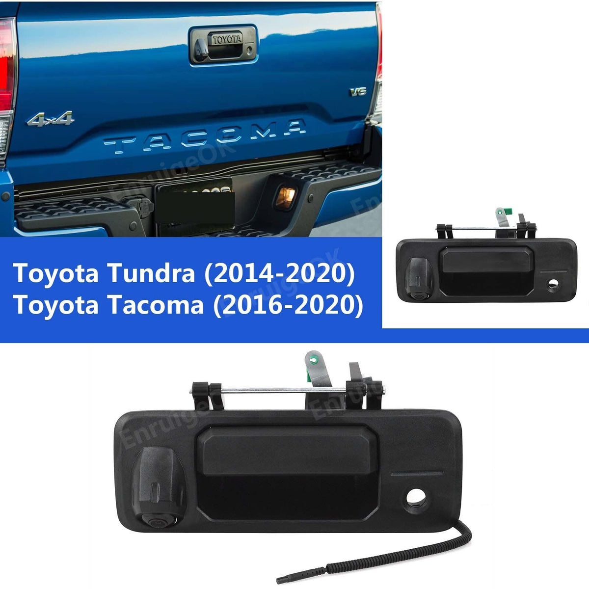 Tailgate Handle Backup Camera for Toyota Tundra 2014-2020 & 4.3'' Mirror Monitor1