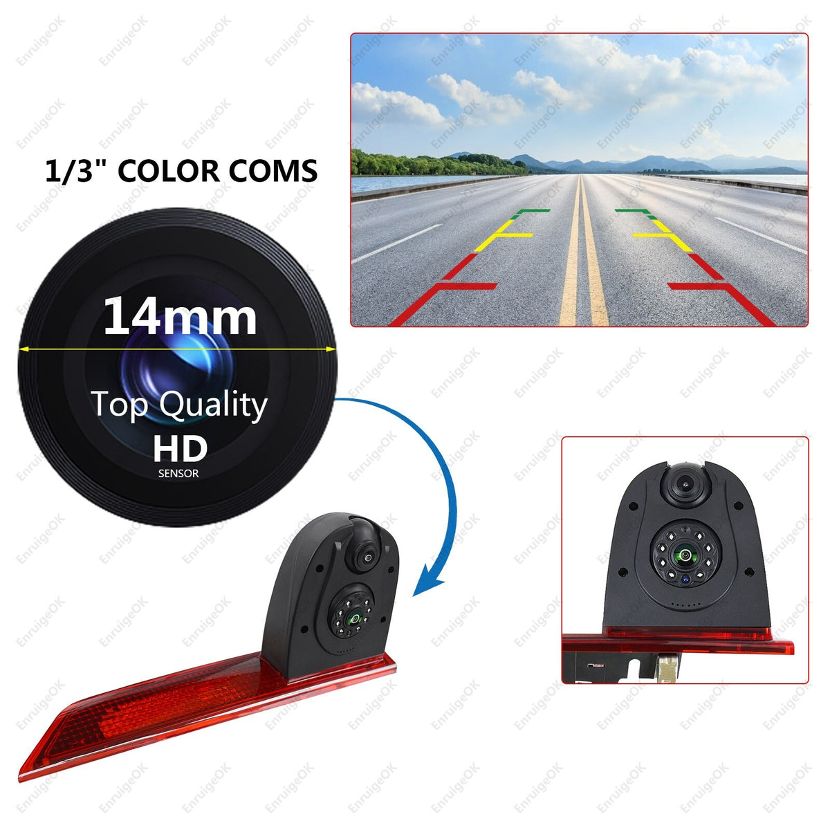 Dual Lens 3rd Brake Light Backup Camera for Ford Transit Custom Van (2012-2015)7