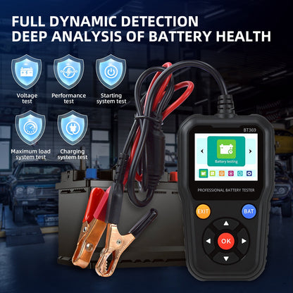 Car Battery Tester 12V/24V Load Tester Charging System Analyzer CCA SOH SOC1