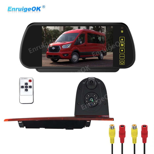7" Monitor 3rd Brake Light Rear View Backup Camera for Ford Transit Custom Van0