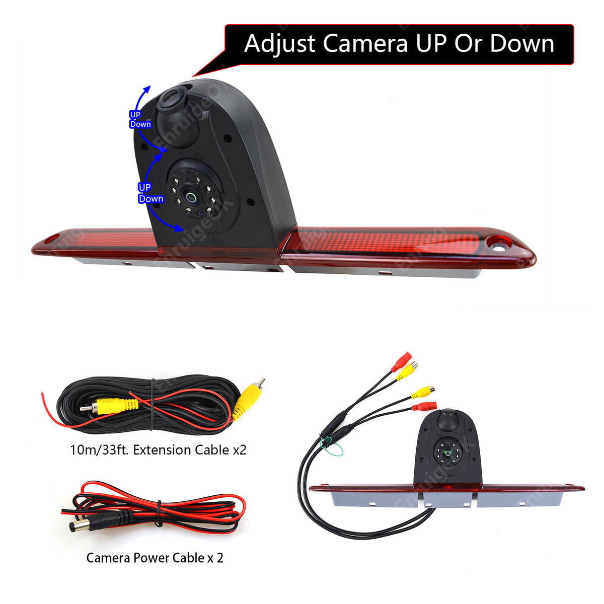 For Mercedes-Benz Sprinter Dual Lens Brake Light Reverse Camera + 7" Monitor Kit6