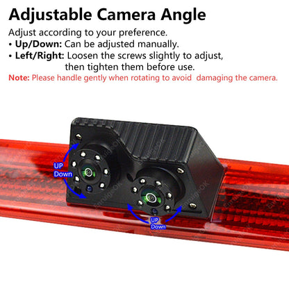 For Ford Transit 2014-On &Dual Split Monitor Rear Brake Light Reverse Camera New8