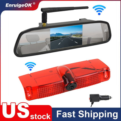 Wireless Brake Light Backup Camera Kit For Chevy Express GMC Savana Van 03-190
