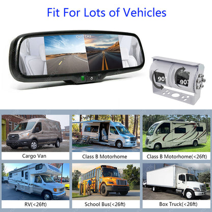 Dual Lens Reversing Camera & Split Screen Mirror Monitor Kit for Commercial Van3