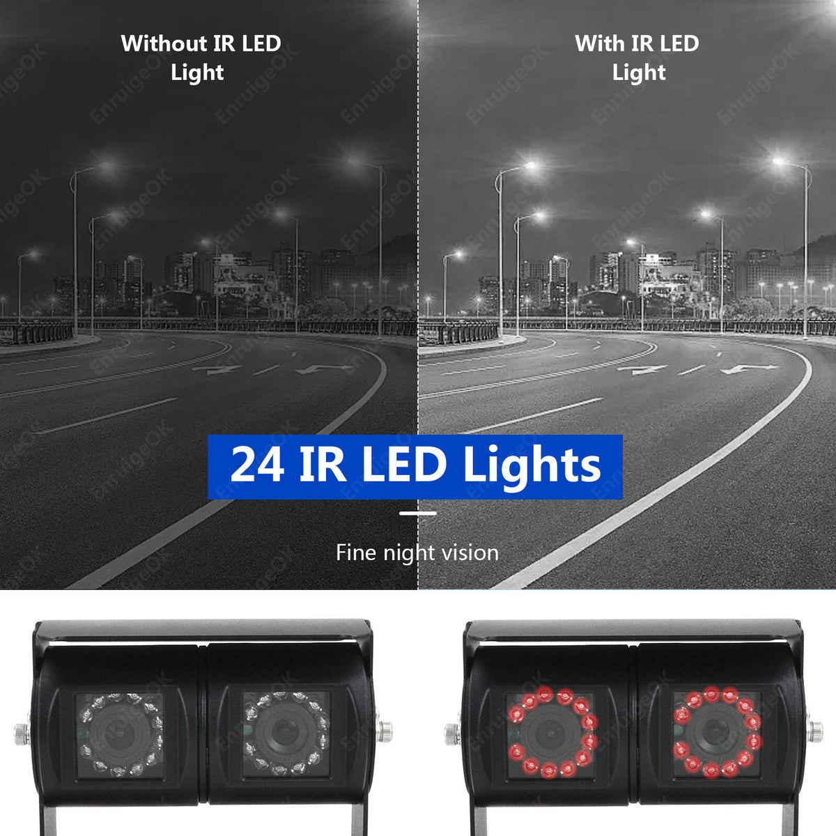 Dual Twin Reversing Camera with Rear View & Night Vision for Motorhome Van2