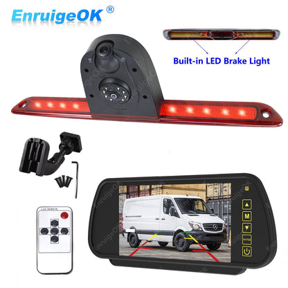 For Mercedes-Benz Sprinter Dual Lens Brake Light Reverse Camera + 7" Monitor Kit0