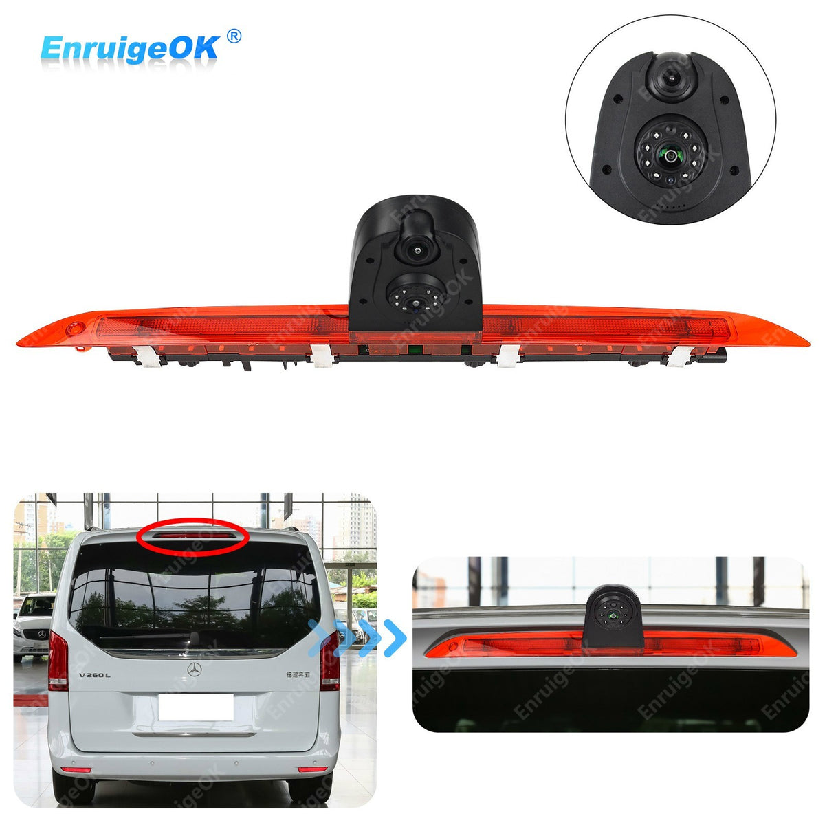 Dual Lens 3rd Brake Light Backup Camera for Mercedes-Benz V-Class V260 V260L0