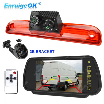 7" Monitor & Dual Brake Light Reversing Camera For Peugeot Boxer Citroen Relay0