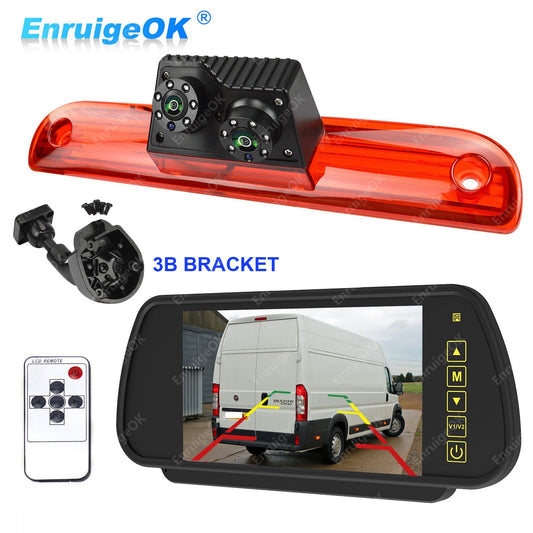 7" Monitor & Dual Brake Light Reversing Camera For Peugeot Boxer Citroen Relay0