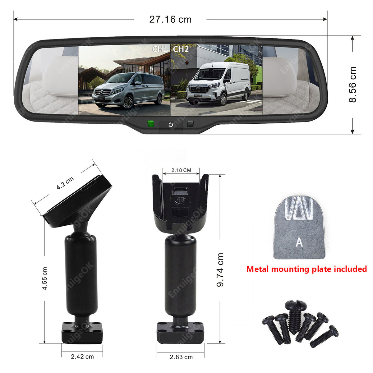Rear Brake Light Reversing Camera for Ford Transit 350 MK8 & Dual Split Monitor14
