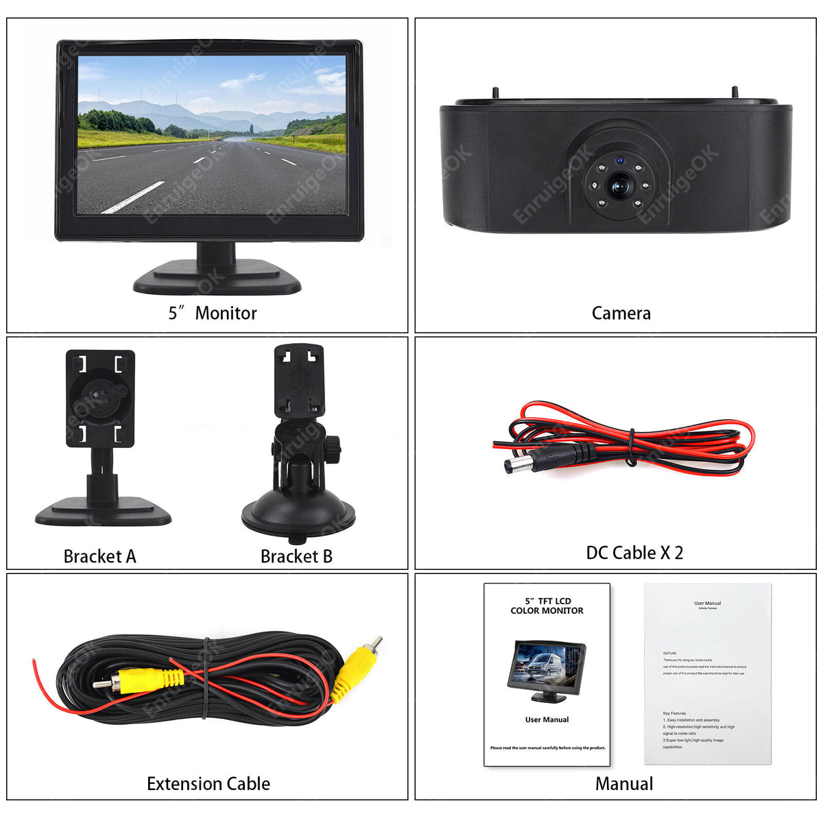 3rd Brake Light Reverse Camera For Nissan NV200 Chevy City Express & 5" Monitor9