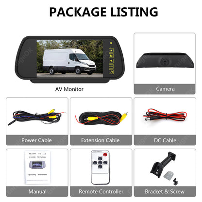 7" Monitor & Brake Light Rear View Camera For Iveco Daily [5th Gen] (2011-2014)21