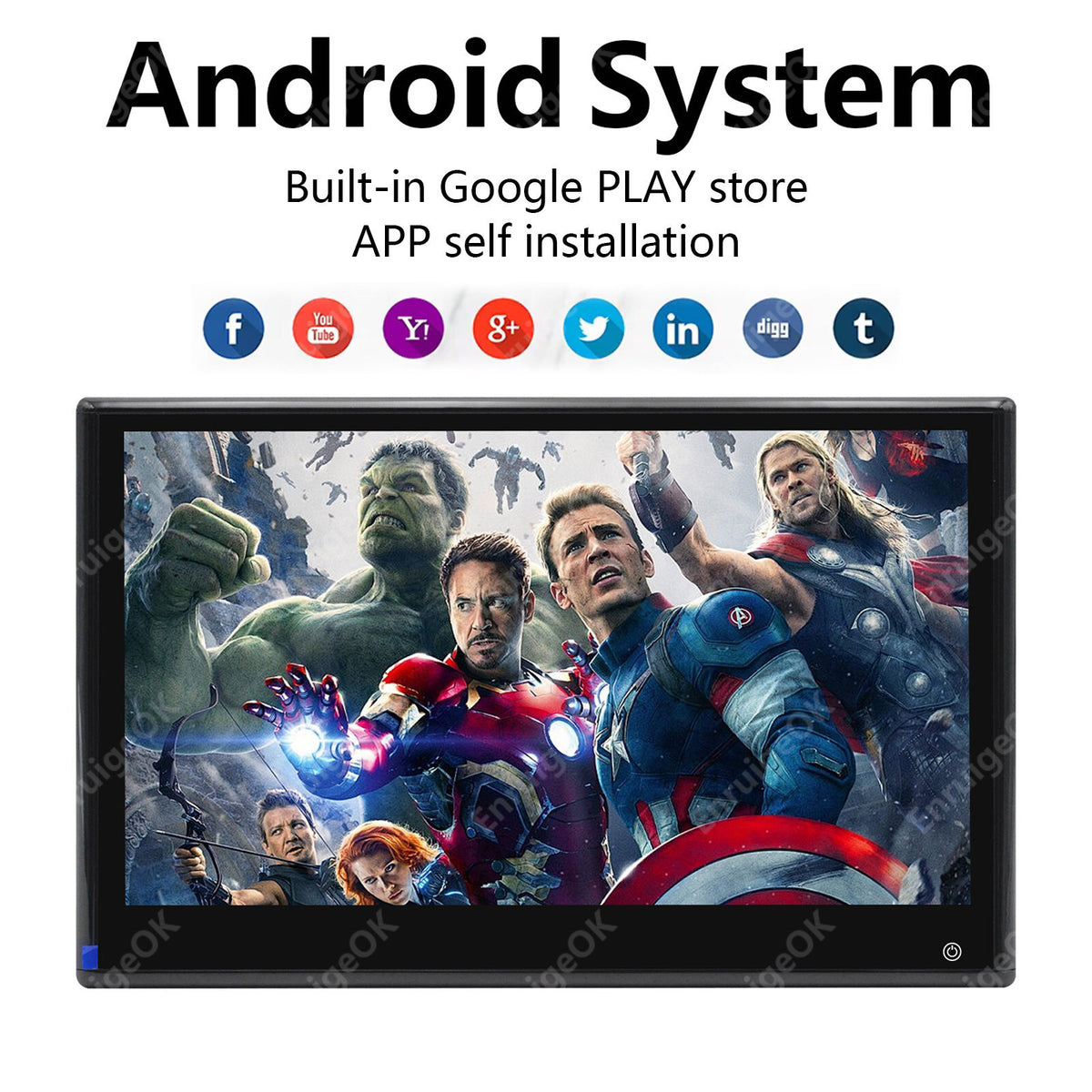 13.3" Android Headrest Monitor WIFI Car Player Bluetooth Rear Seat Entertainment3