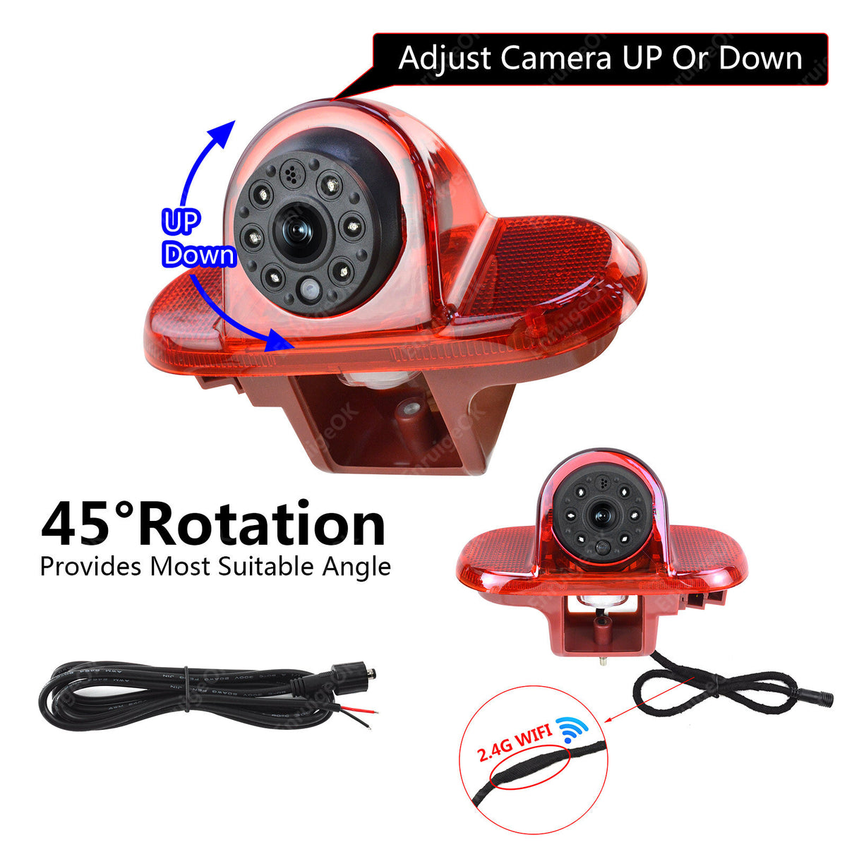 Wireless 5" Monitor & Rear Brake Light Camera For Vauxhall Vivaro Renault Trafic15