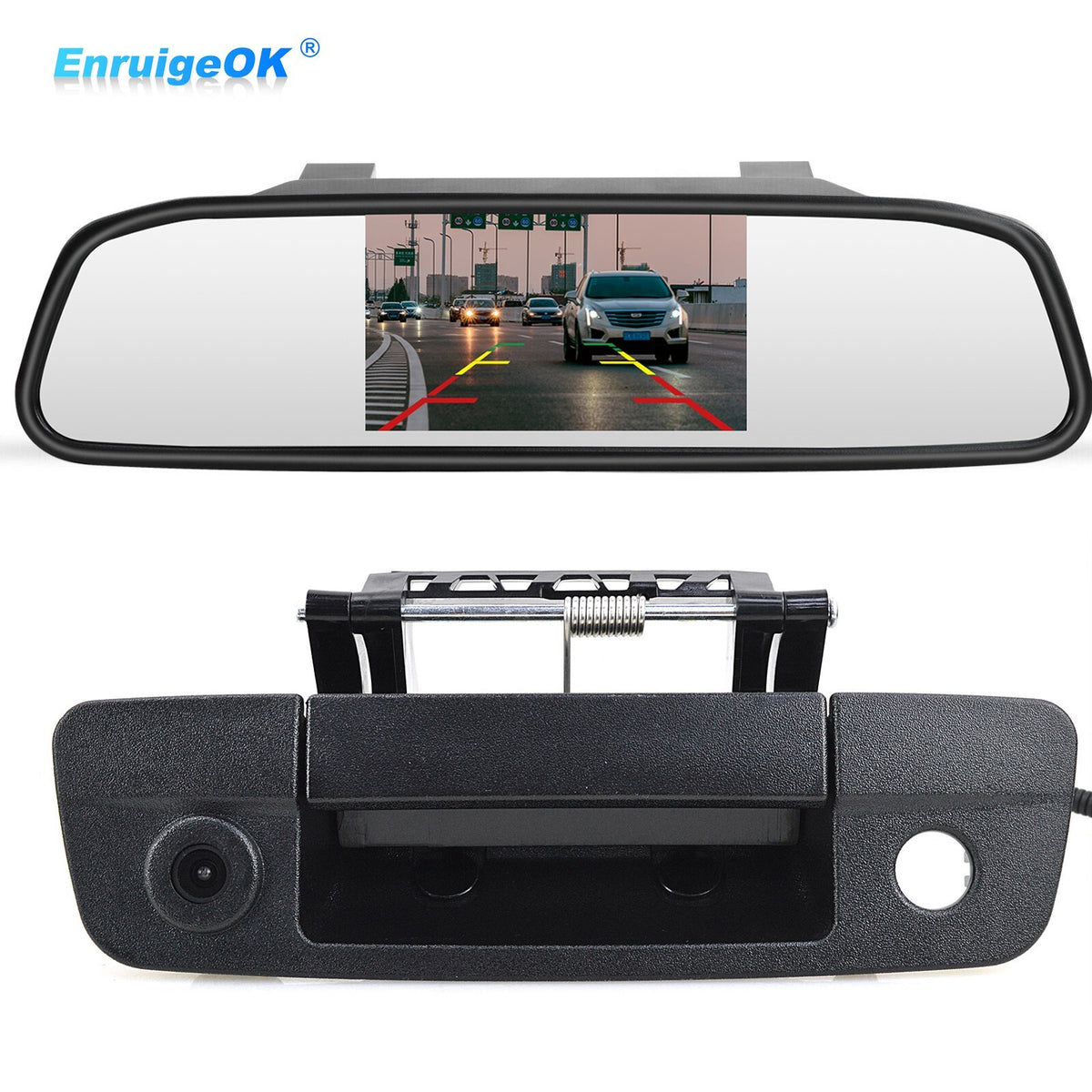 Tailgate Handle Backup Camera For 2009-2017 Dodge Ram 1500 2500 3500&Monitor Kit0