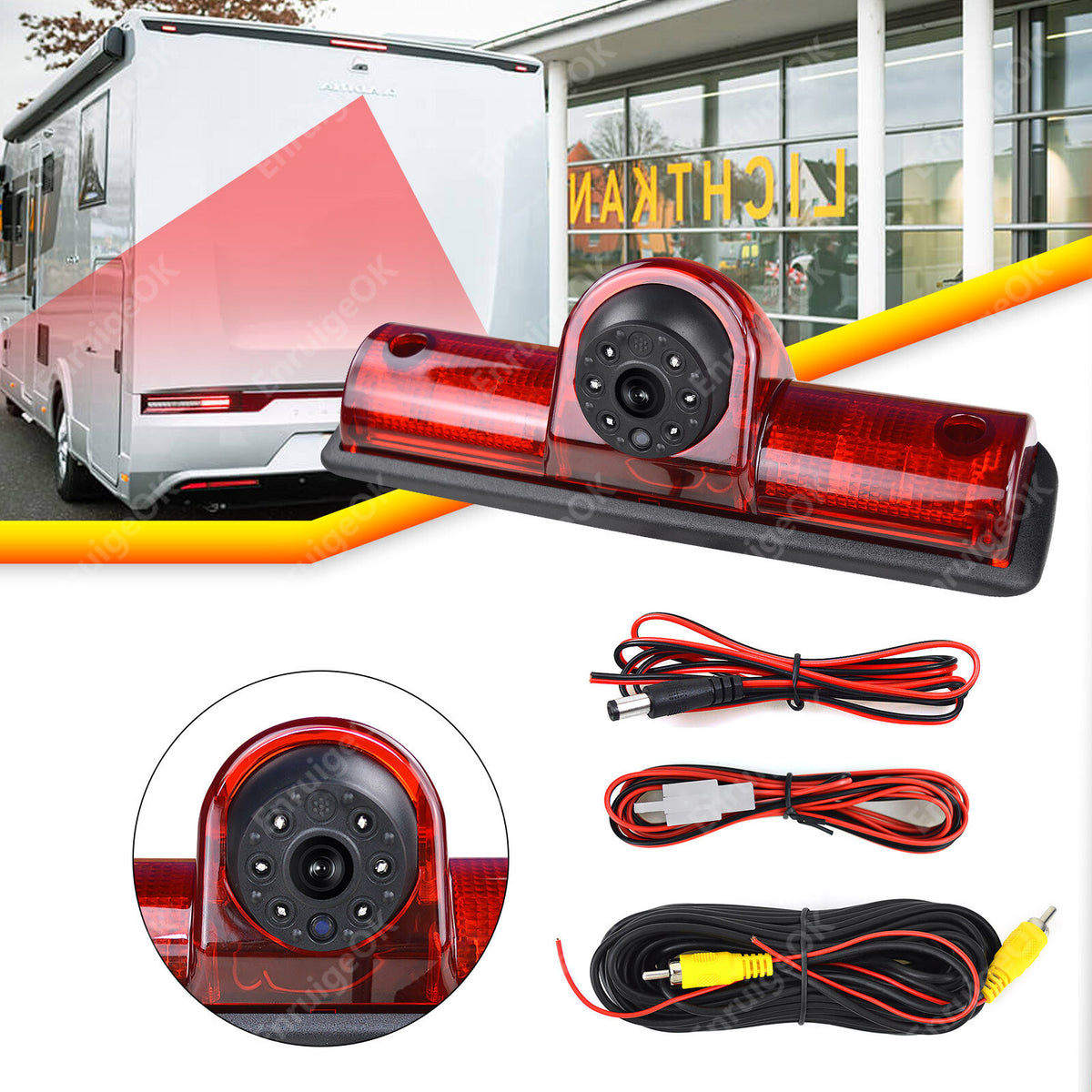 High Level Mount Universal Brake Light Reversing Camera for Motorhomes Vans8