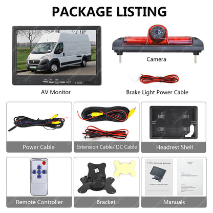 Fiat Ducato Citroen Relay Peugeot Boxer Rear Brake Light Reversing Camera Kit4