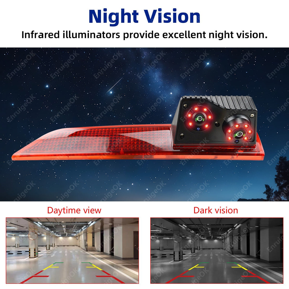 Rear Brake light Reverse Camera for Ford Transit Custom 2016-Present Barn Doors9