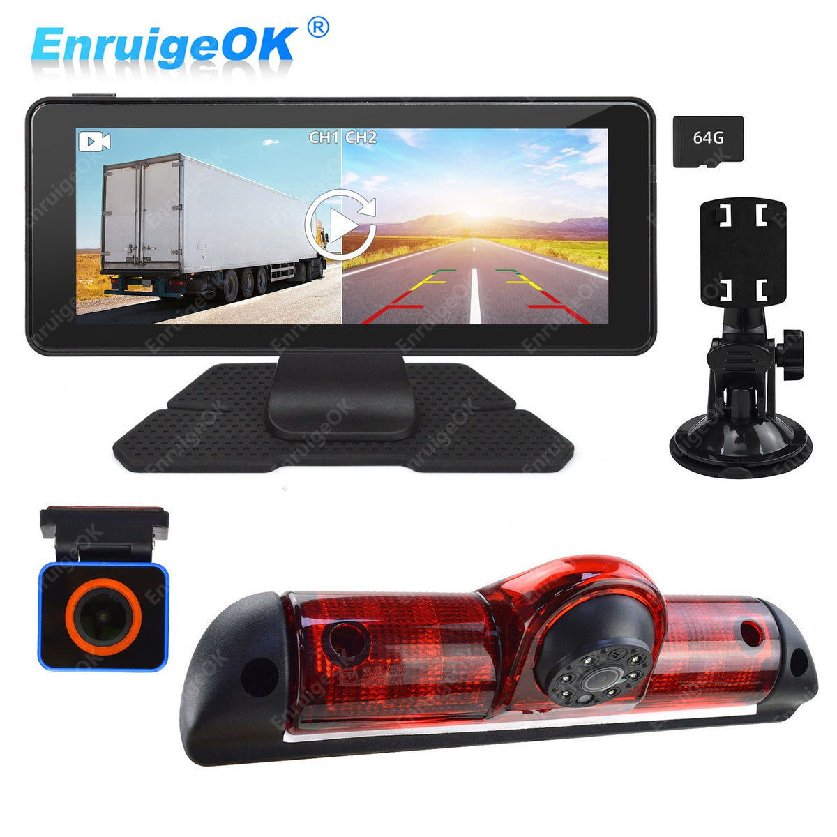 6.86" Monitor & Rear Brake Light Reversing Camera For Fiat Ducato Citroen Relay0