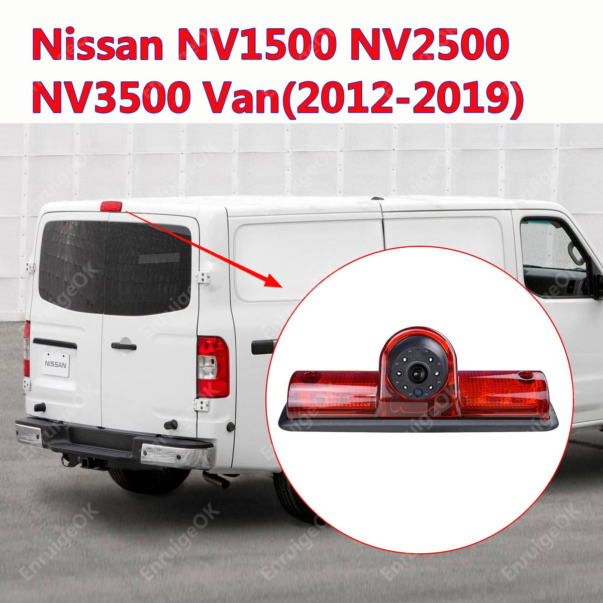 Brake Light Rear View Backup Camera For Nissan NV 1500 2500 3500 & Split Monitor2