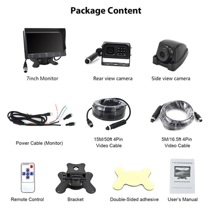 7'' Backup Camera System With Monitor Kit Back Parking Night Vision For Truck RV17