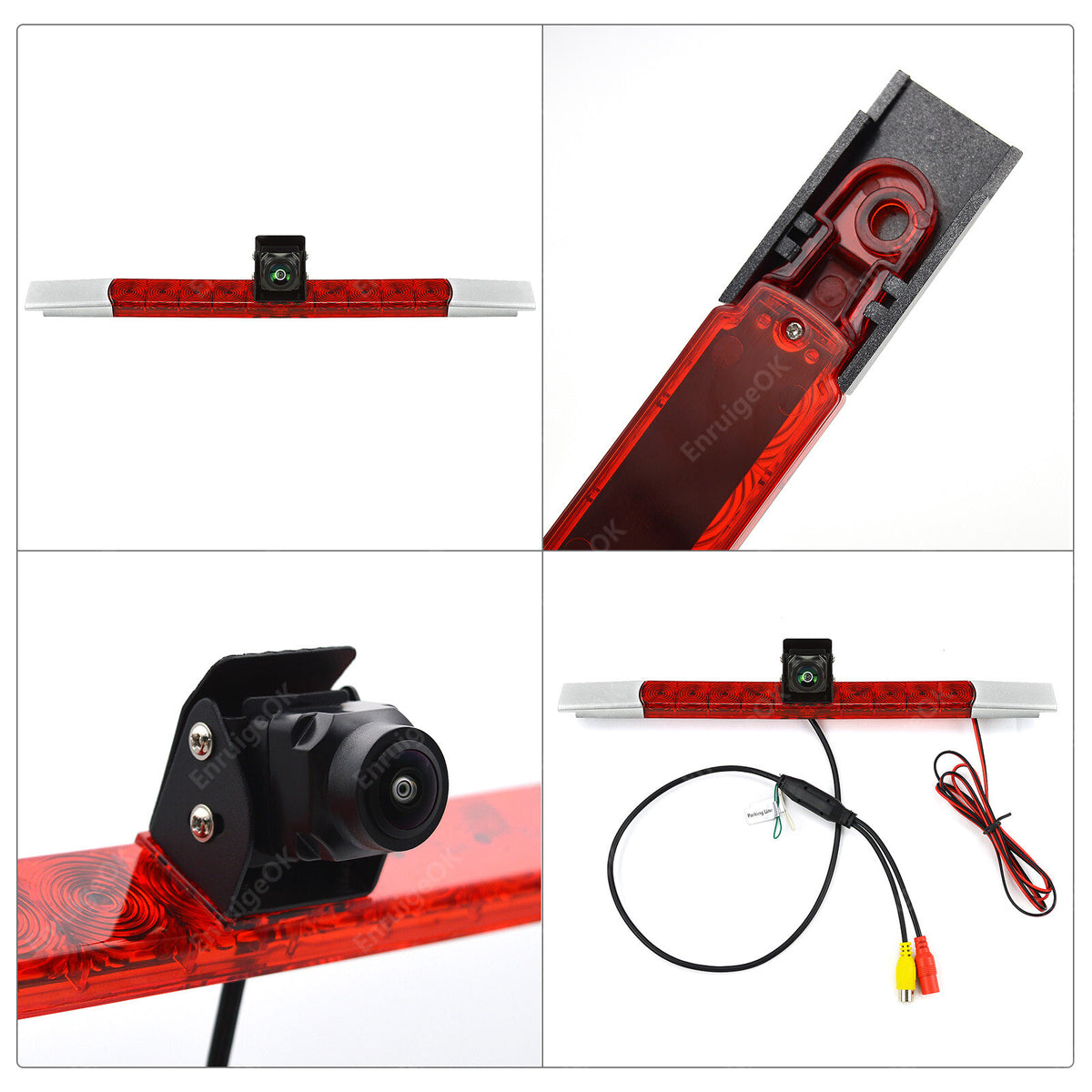 High Mount Brake Light Reversing Camera &6.86" Split-Screen DVR Monitor for Vans6