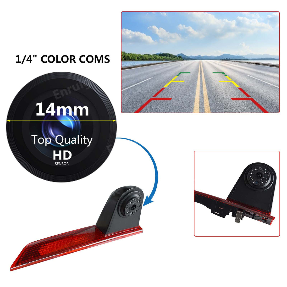 7" Monitor & Double Door Brake Rear Light Reverse Camera for Ford Transit Custom5