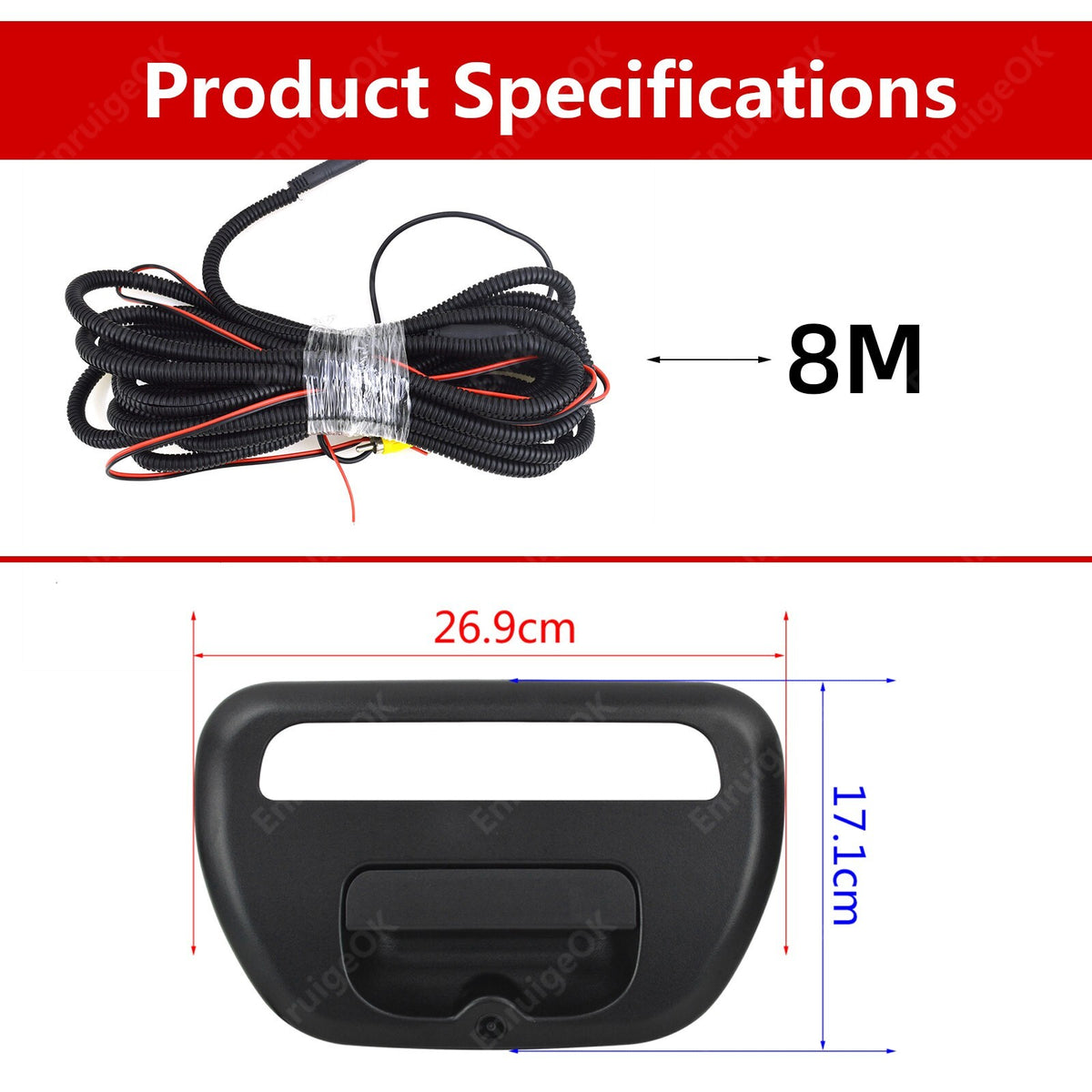 Tailgate Handle Backup Camera for Mitsubishi L200 Triton 2005-2015 &4.3" Monitor5