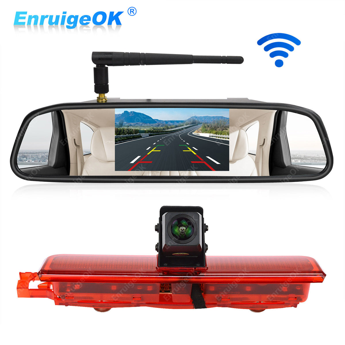 For VW Caddy MK3 2003-2016 Wireless Rear Brake Light Reversing Camera Kit0