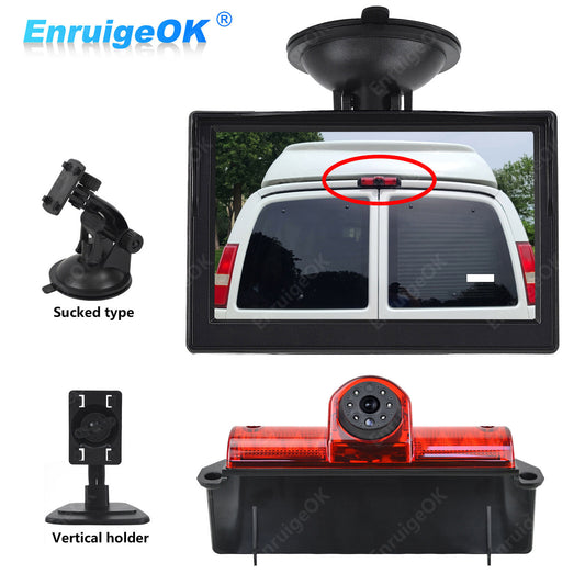 Reverse Camera for Chevy Express GMC Savana Explorer Van Brake Light &7" Monitor0