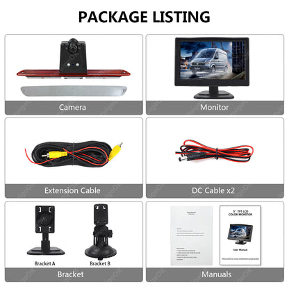 Reverse Camera For Mercedes Sprinter VW Crafter Brake Light Rear & 5" Monitor21