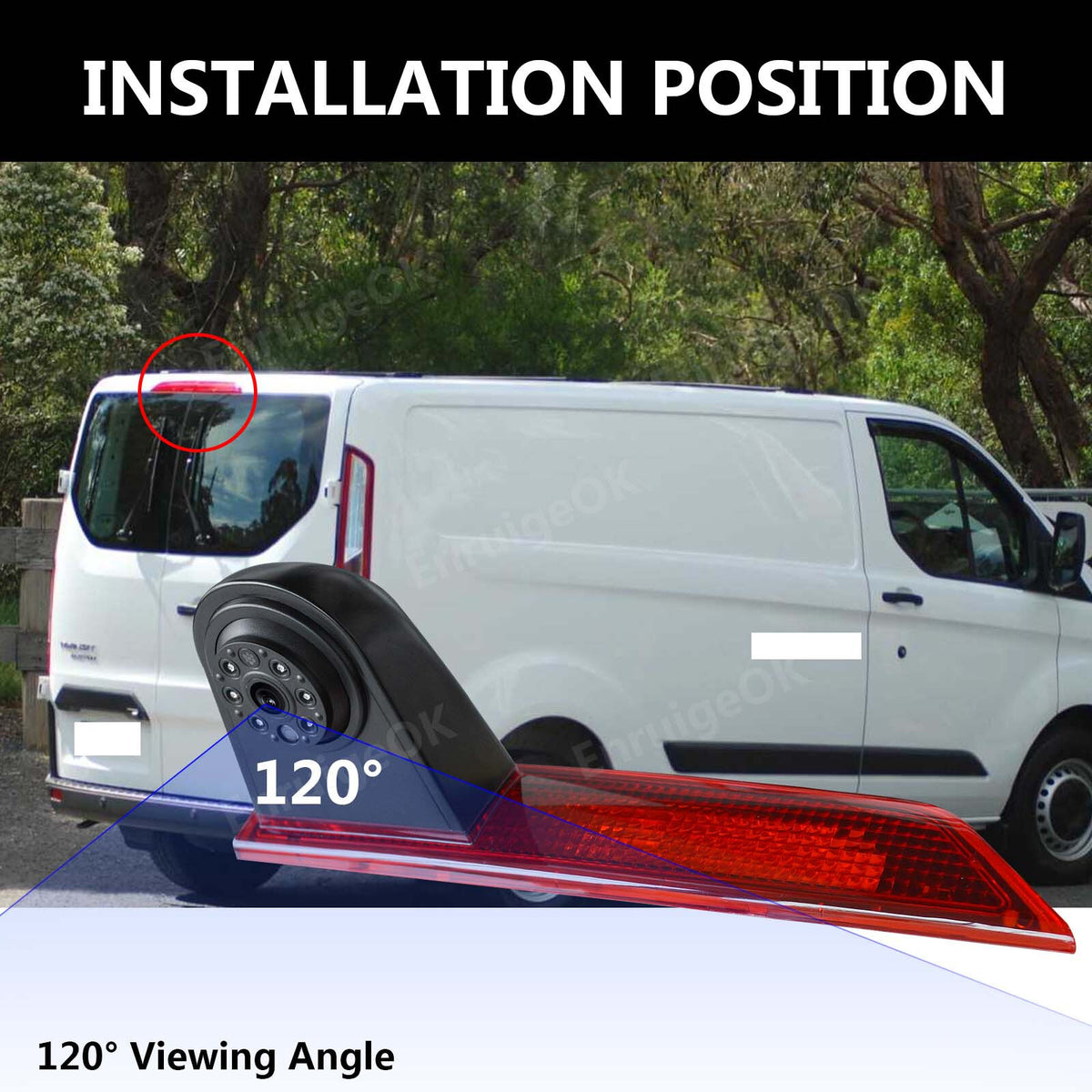 For Ford Transit Custom 2012-2015 Double Door Brake Light Parking Reverse Camera5