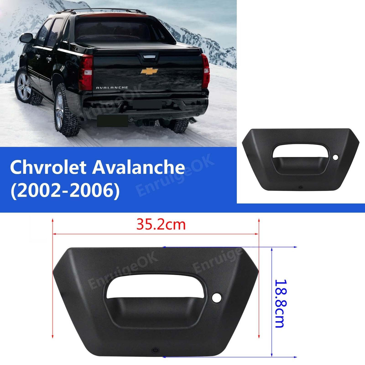 For Chevy Avalanche 1500 2500 2002-2006 Tailgate Handle Backup Camera Kit2