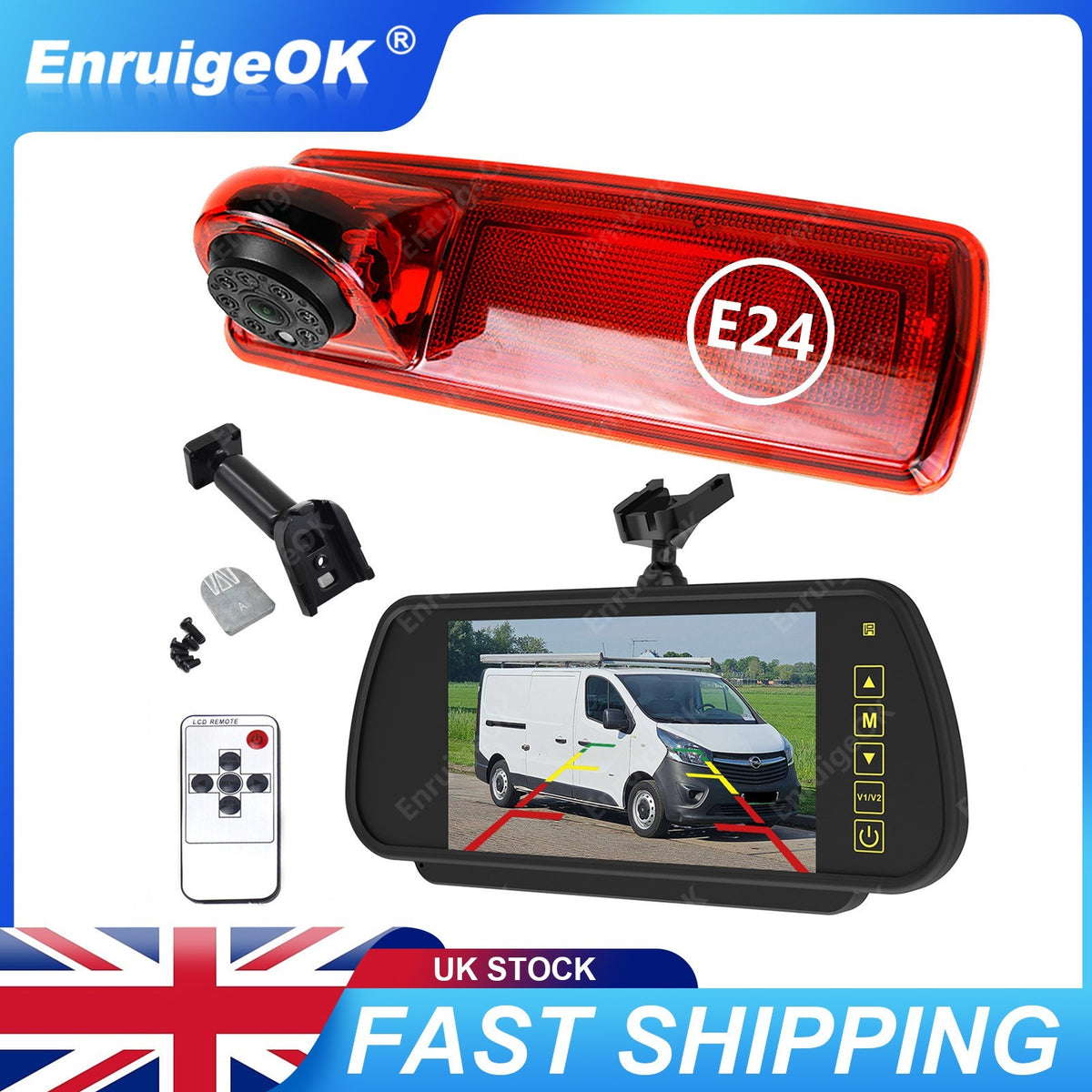 7'' Monitor Rear Brake Light Reversing Camera for Vauxhall Vivaro Renault Trafic0