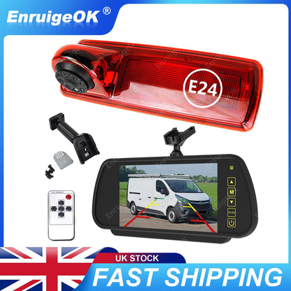 7'' Monitor Rear Brake Light Reversing Camera for Vauxhall Vivaro Renault Trafic0