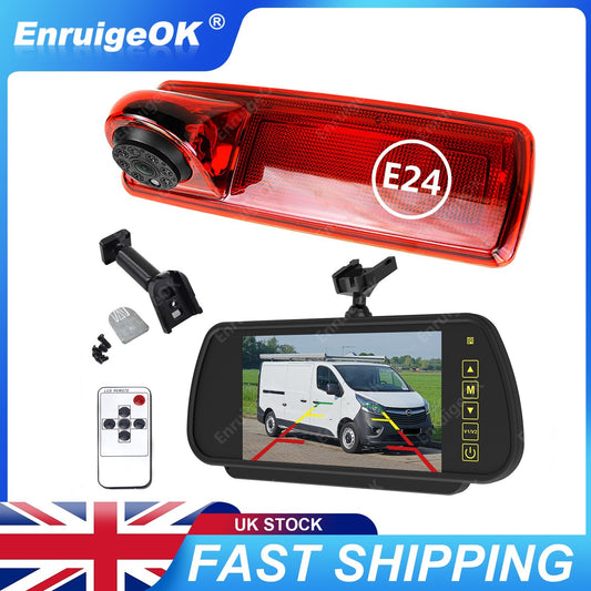 7'' Monitor Rear Brake Light Reversing Camera for Vauxhall Vivaro Renault Trafic0