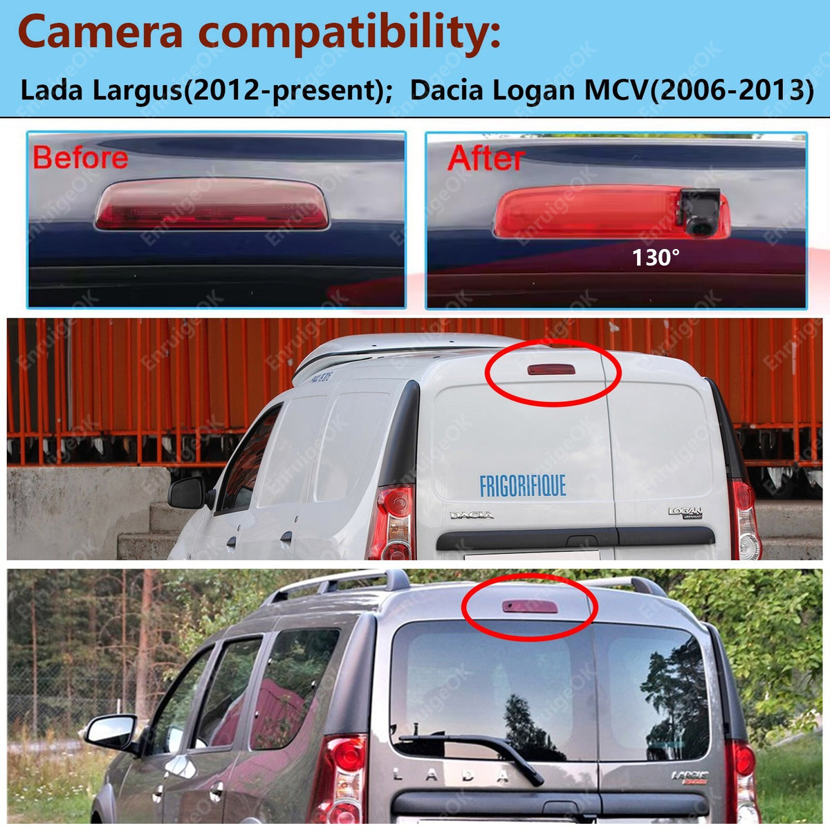 Brake Light Rear View Reverse Backup Camera for Lada Largus / Dacia Logan MCV3