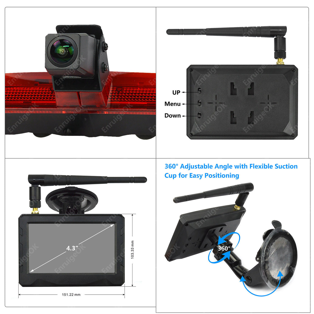 Wireless Rear Brake Light Reversing Camera Kit For VW Caddy MK4 (2020-Present)9