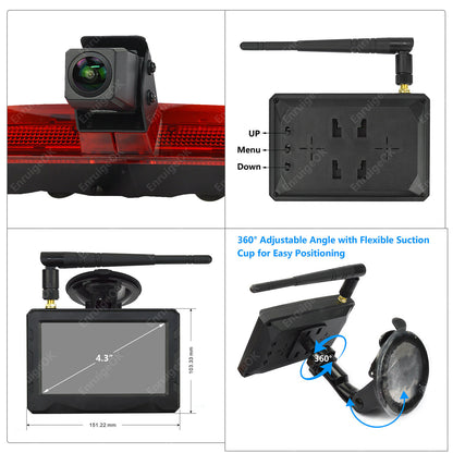 Wireless Rear Brake Light Reversing Camera Kit For VW Caddy MK4 (2020-Present)9