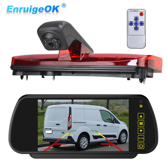 Brake Light Reverse Camera For Ford Transit Connect Van + 7" Mirror Monitor Kit0