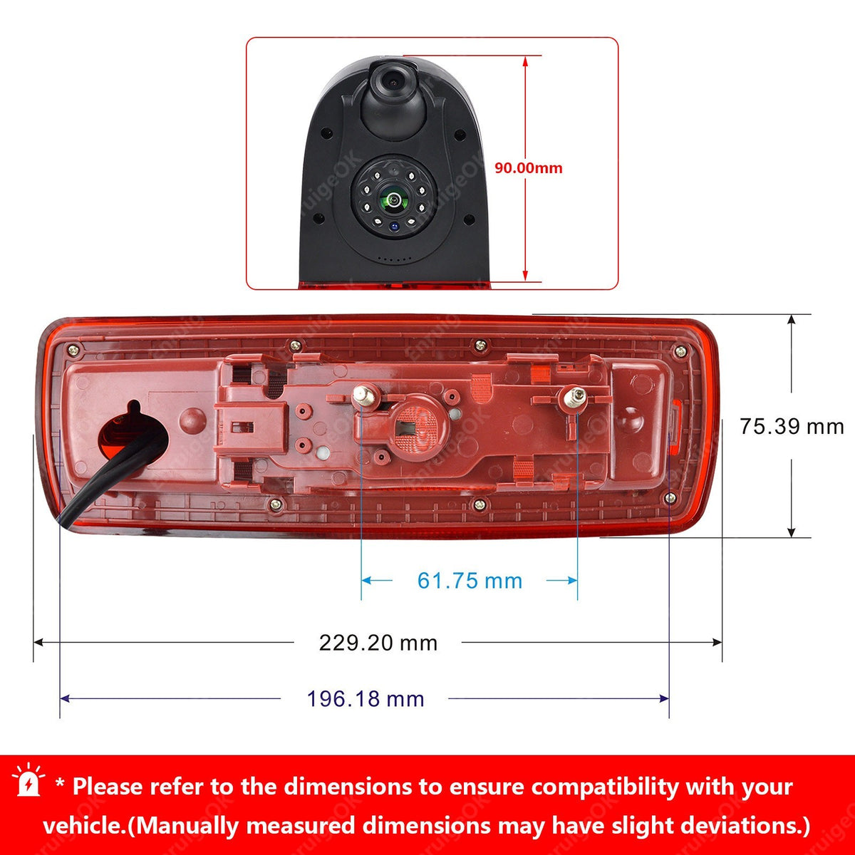 Dual Lens Rear Brake Light Reversing Camera Kit for Opel Vivaro Renault Trafic 34