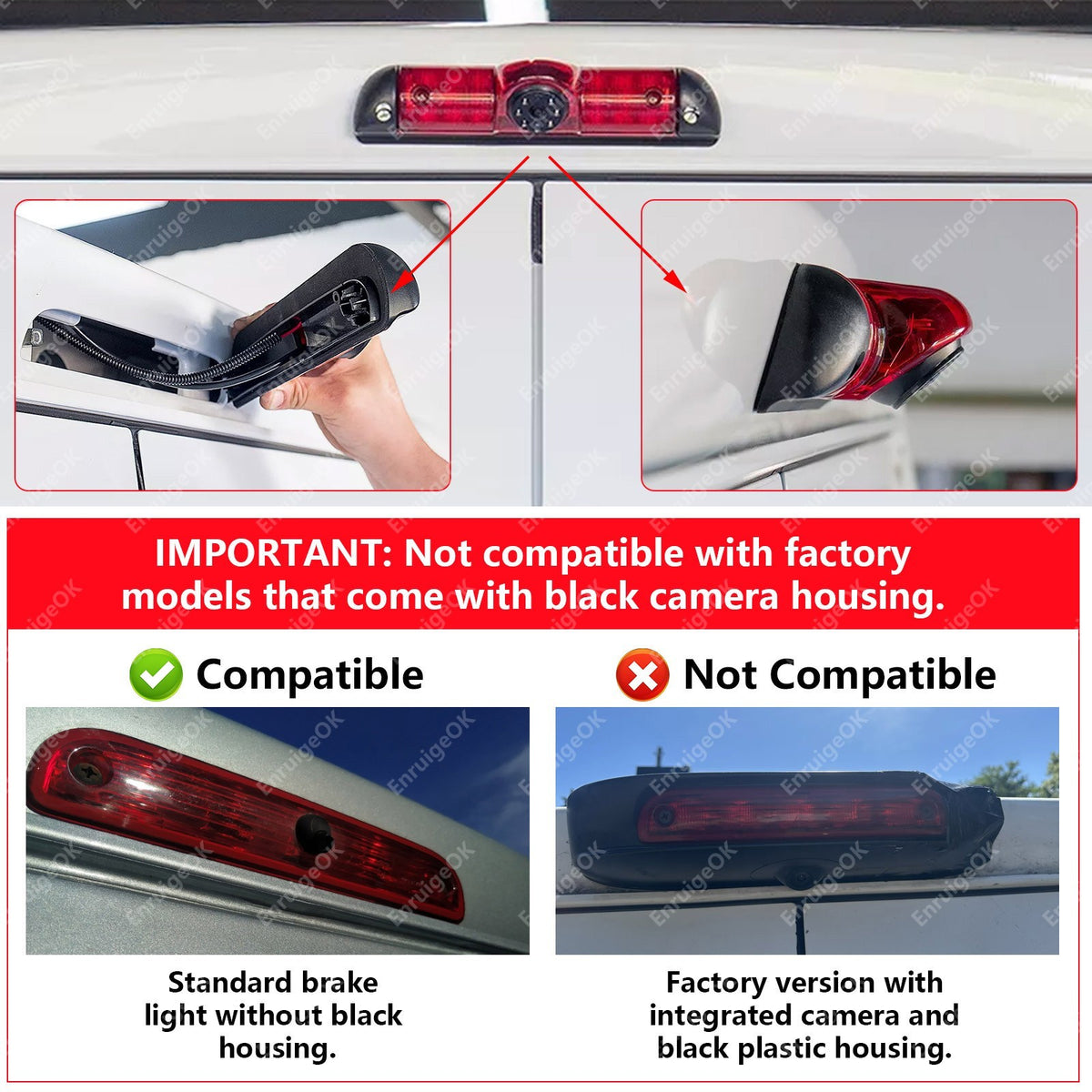 7" Monitor & Rear Brake Light Reversing Camera Kit For Fiat Ducato Citroen Relay2